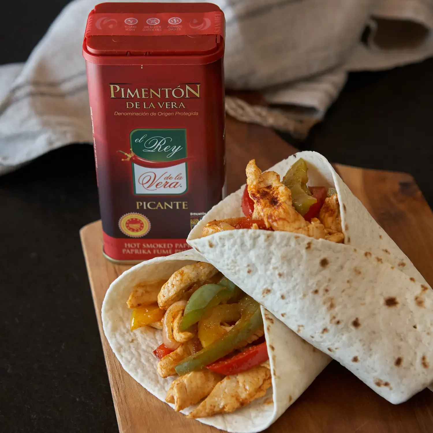 Fajitas de pollo y verduras
